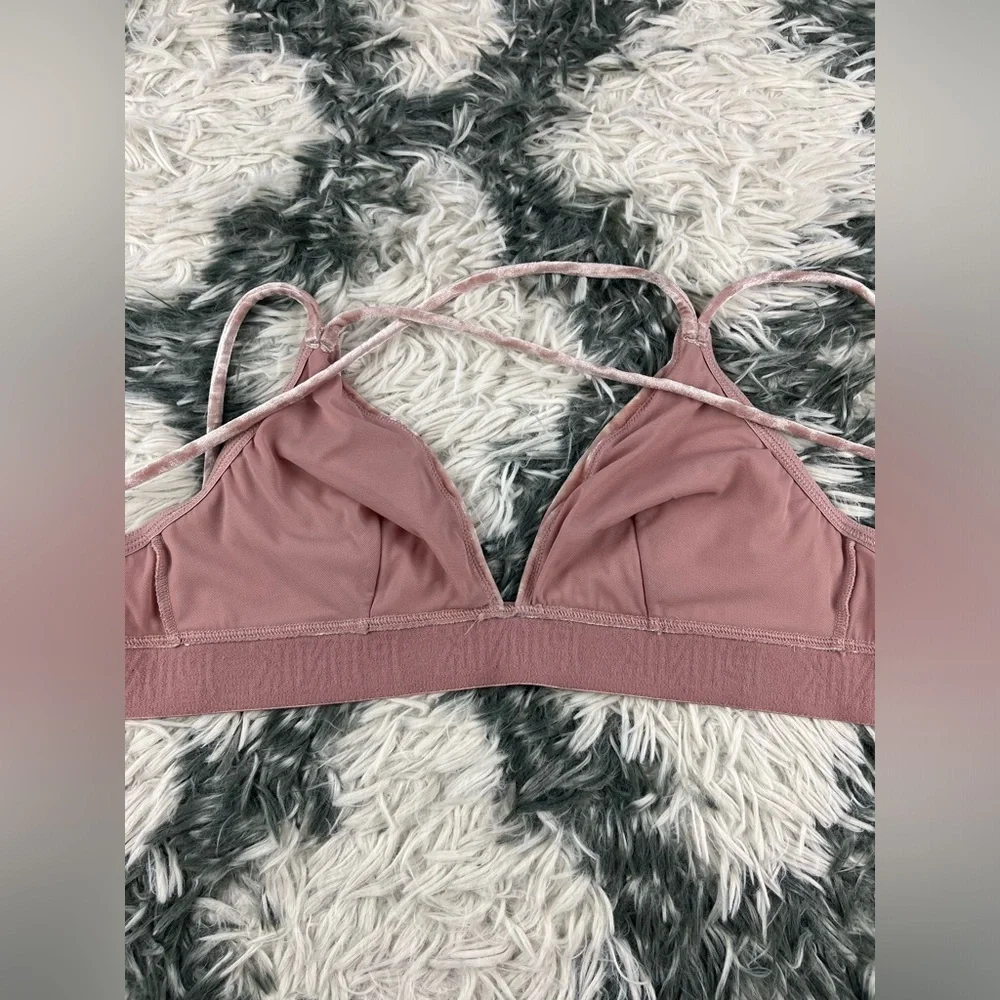 Victoria's Secret PINK Womens Bralette Velour Velvet Unlined Strappy Back Medium